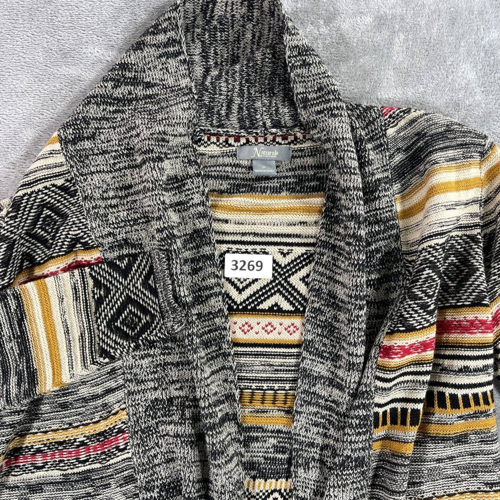 Natural Reflections Cardigan Women Size M Nordic Southwestern Open Front Knit